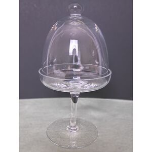 EMH Mini 7" Display Cake Cupcake Stand With Glass Dome Cover Footed Cloche
